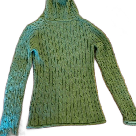 Old Navy Size Medium Green Hooded cable knit sweater with large front pocket - Picture 2 of 10